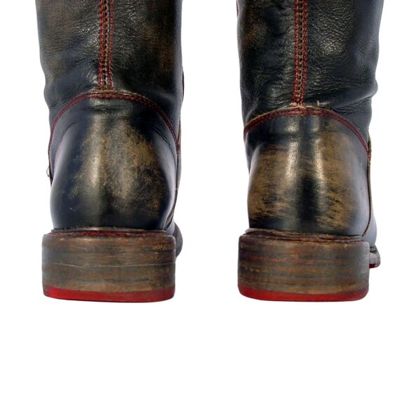 BED STU Manchester $395 Distressed Leather Riding Boots 7.5 - Made in MEXICO - Picture 5 of 10
